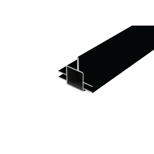 Eztube 2-Way Captive Fin Extrusion for 1/4in & 1/2in Flush Panel  Black, 36in L x 1in W x 1in H, QR 1 End 100-272S BK 1QR 3